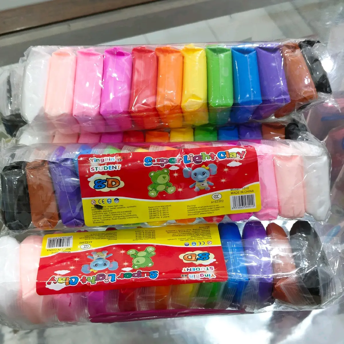 clay mainan anak warna warni - slem bantal isi 12pcs 950mg - mainan clay 12 warna