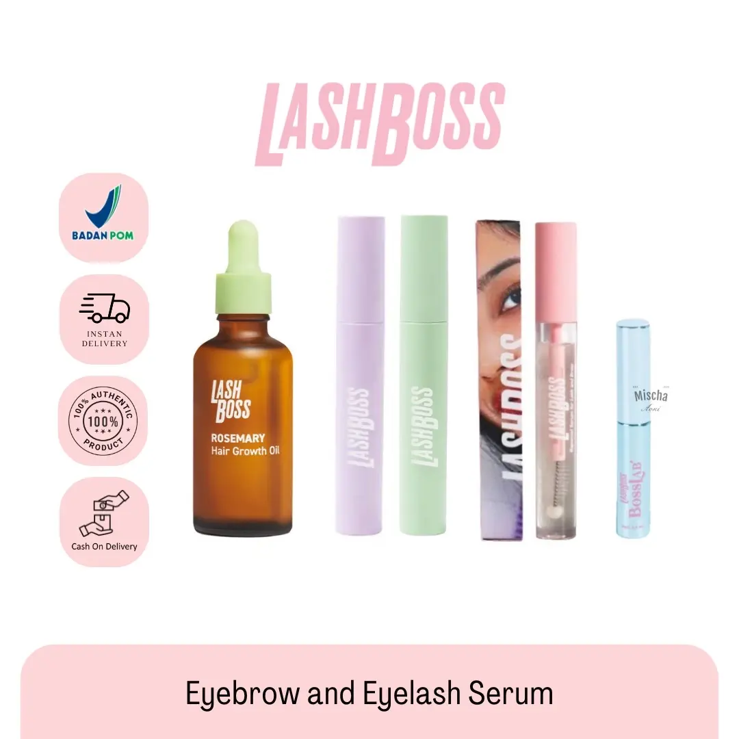 BPOM Lashboss Eyebrow and Eyelash Rapunzel Serum | Serum Penumbuh Bulu Mata | Collagen Lash and Brow Serum Lash Boss | Lash and Brow Serum for Sensitive Eyes (Gel-Based) | Rosemary Hair Growth Oil Extension Serum penumbuh bulu mata dan alis | Lash Boss