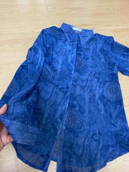 Product Review of Áo Sơ Mi Nữ Dài Tay Lụa Voan Mỏng Đính Đá Màu Xanh Dương, Xanh Lá from T**n T**g 1
