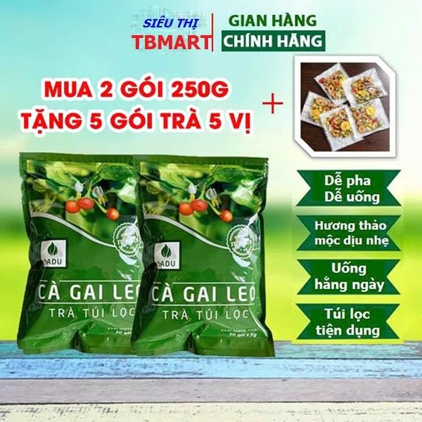  Combo 2 Gói Trà Cà Gai Leo Túi Lọc Sadu Nguyên Chất 250g – Dễ Pha Dễ Uống Tặng 5 Gói Trà Dưỡng Nhan Ngũ Vị | Tea Nước Trà Chè 