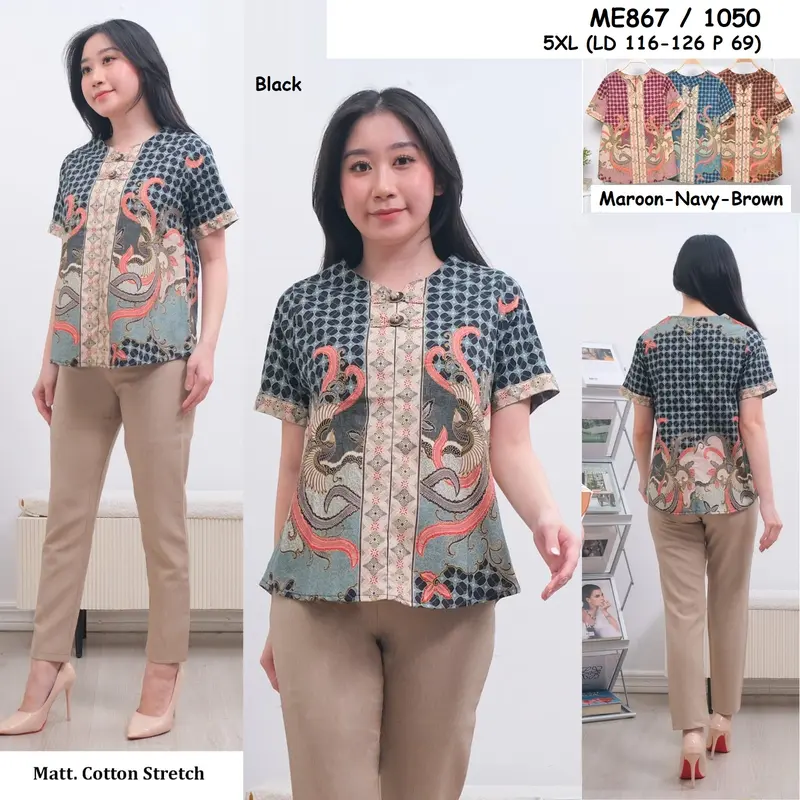 Blouse Batik Wanita Reg - JUMBO ME867 8