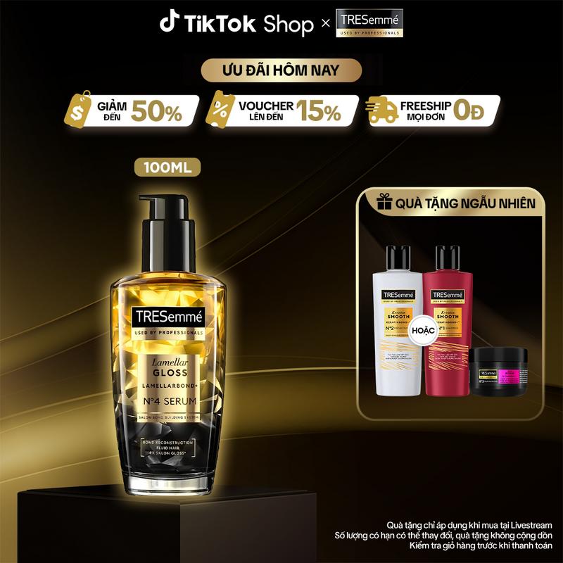 Serum TRESemmé Lamellar Gloss LamellarBond+ Phủ Bóng 8X Chuẩn Salon 100ml