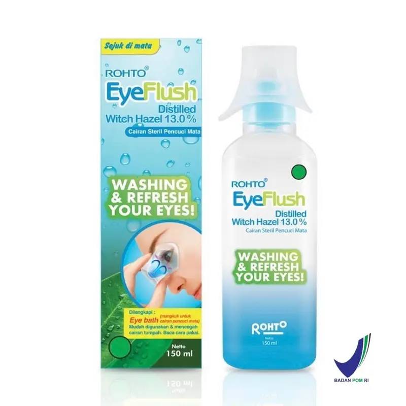 Rohto Eye Flush Cairan Pencuci Mata 150mL untuk Mata Kering dan Merah - Lens, Softlens 0