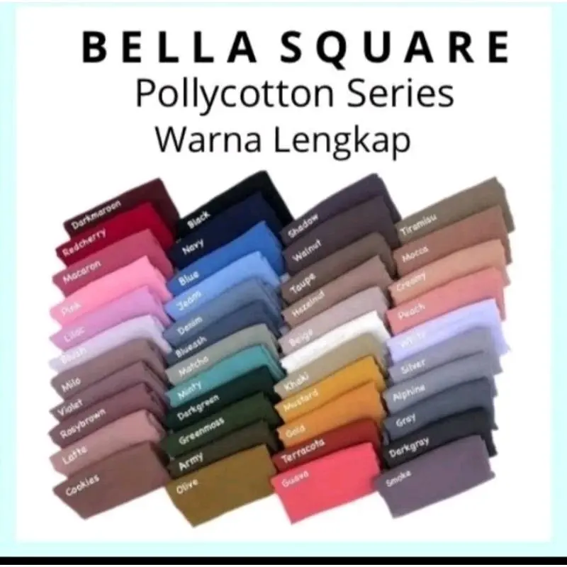 PAKET 12 PCS BELLA SQUARE/ HIJAB SEGIEMPAT BELLA SQUARE pollycotton Nyaman Cantik