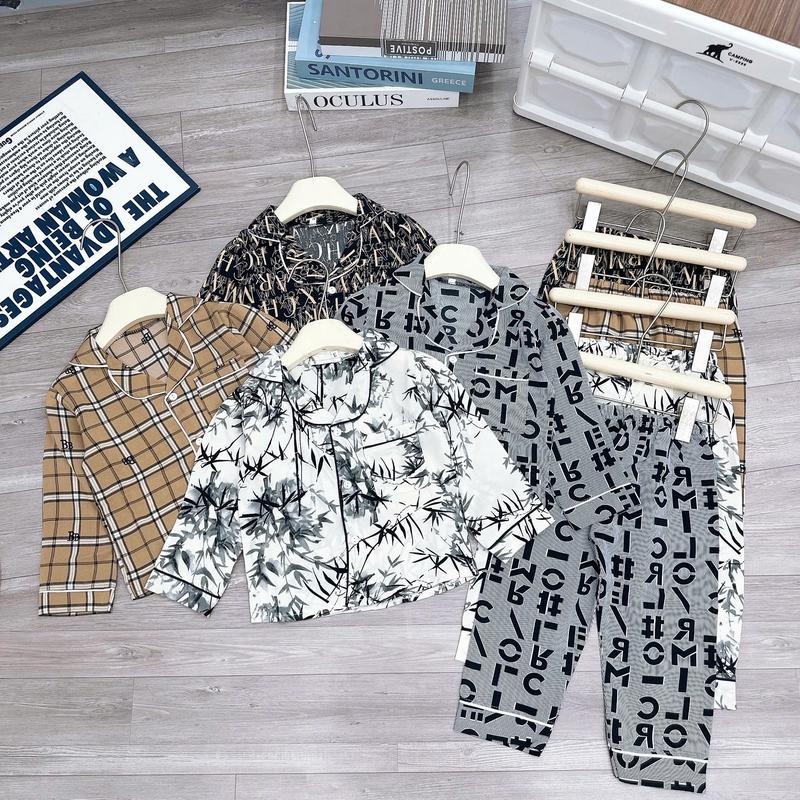 SHOP BÉ BÂYBY Bộ Ngủ Pizama DÀI TAY Chất Lụa Mềm Mát Từ 10- 36kg Bé Trai bé cáo lấy theo chiều dài quần