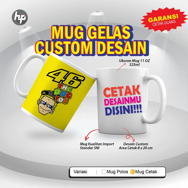 Print Cetak MUG Gelas 11 OZ Custom desain 0
