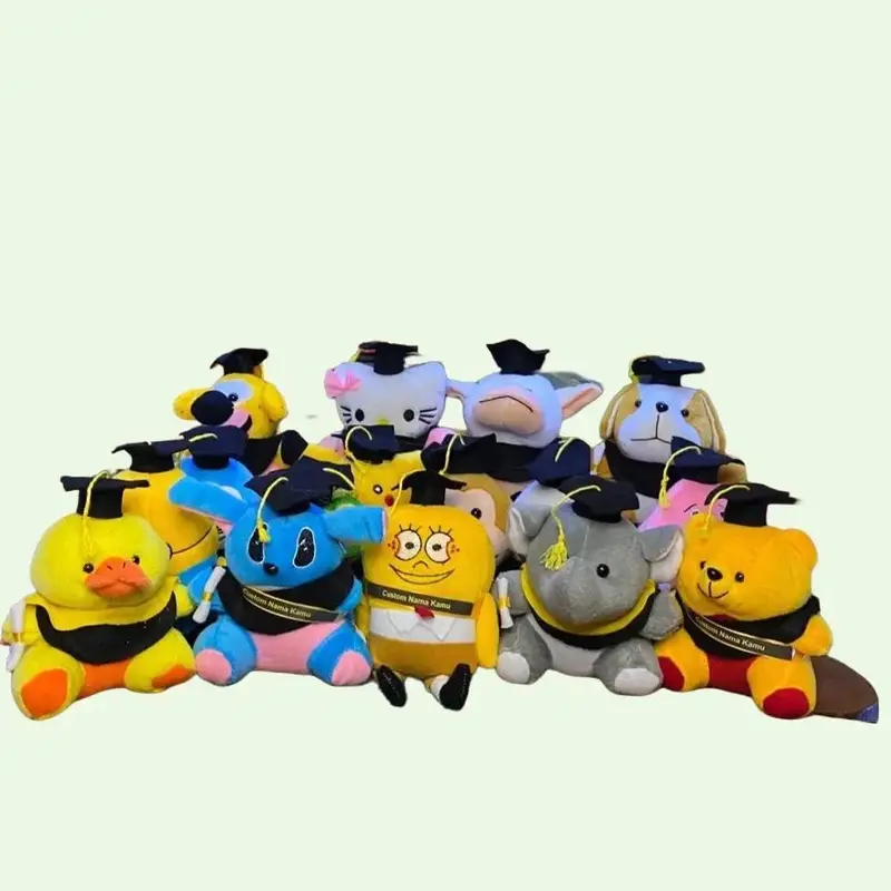 Boneka Wisuda Mini Bisa Tambah Nama Di Selempang Dan Bisa Pilih Karakter Sesuai Permintaan- Kualitas Sudah SNI Cocok Untuk Hadiah Dolls Toys 0