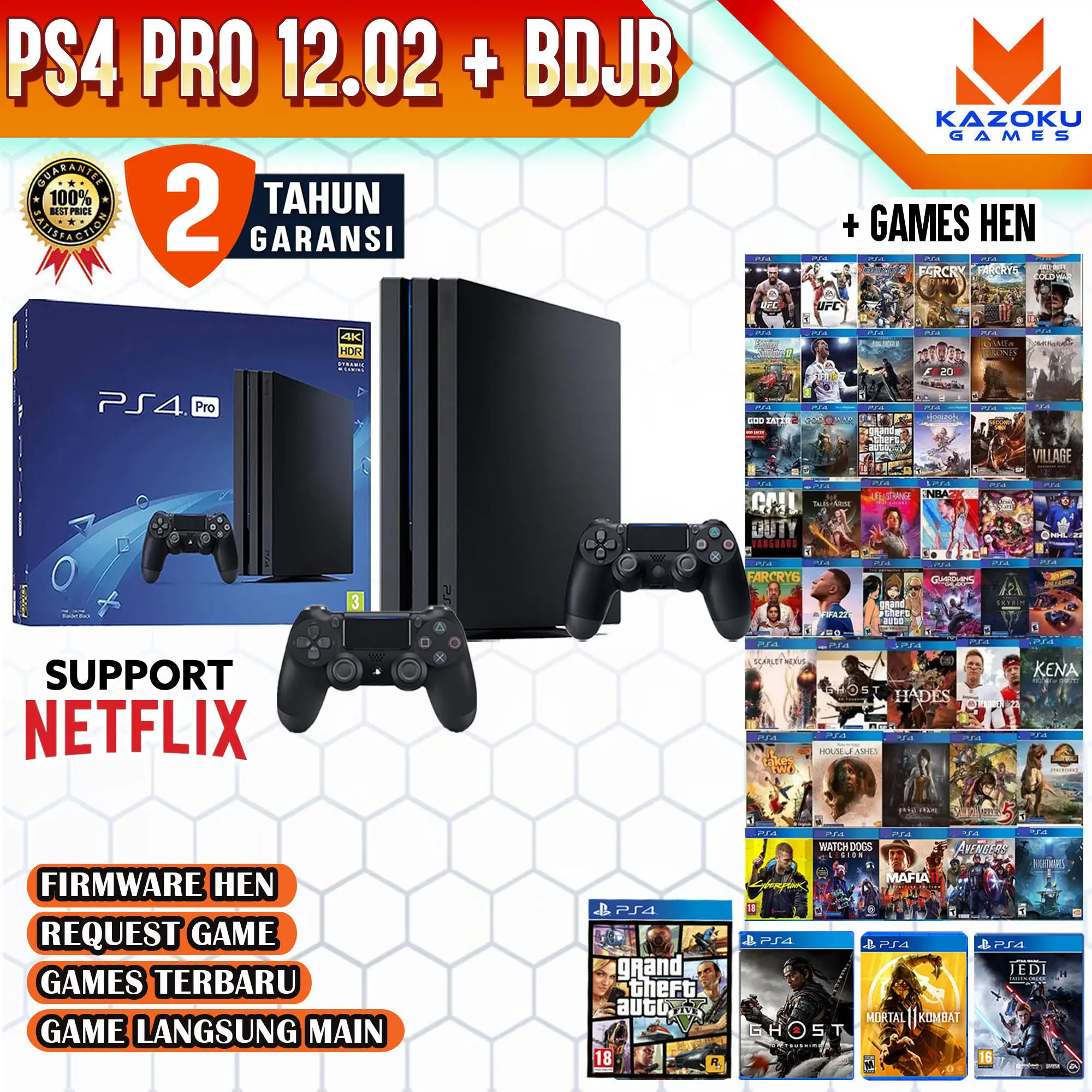PLAYSTATION PS 4 HEN 12.02 PLAYSTATION 4 SONY PRO SLIM FAT PLUS BDJB HDD 500GB 1TB GARANSI 2 TAHUN