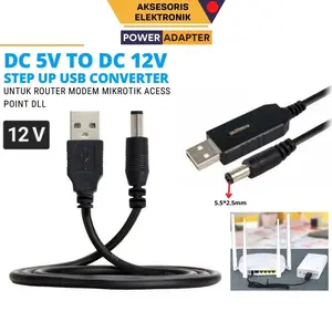 Kabel Converter Modem Orbit / Router Ke Power Bank DC Ke USB DC 5V to DC 12V/Kabel Usb 5V To DC 12V Converter DC Power Adapter Untuk Router
