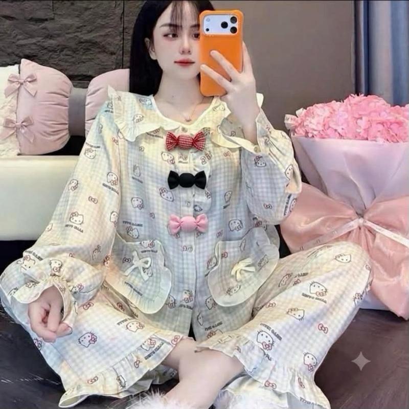 vải đũi vân mây , bộ dài ,dom 38-58kg