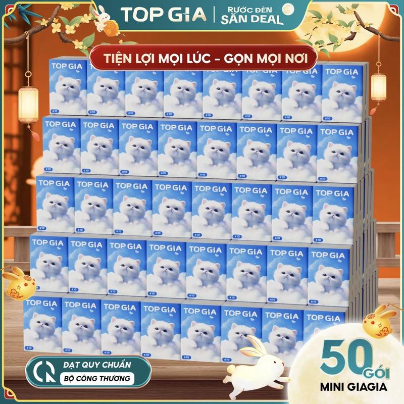   Combo 50 Gói  Khăn Giấy Mini TOP GIA 8 Tờ   Gói Khăn Giấy Bỏ Túi 4 Lớp Cao Cấp Nhỏ Gọn khăn  giấy  top  gia  hcm khăn  giấy  khô  rút  mini 