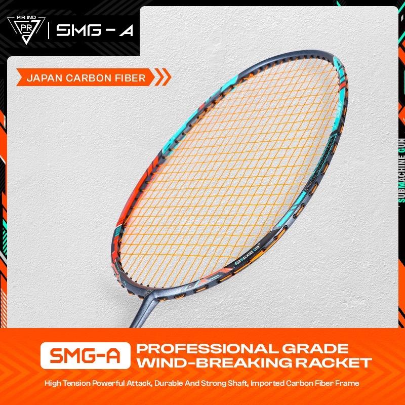 【FREE GRIPS/TAS & SPEED KING】Raket SMG-A Carbon Fiber Original - Free Grip/Tas + Max Tension 32lbs (Purui/PR) 0