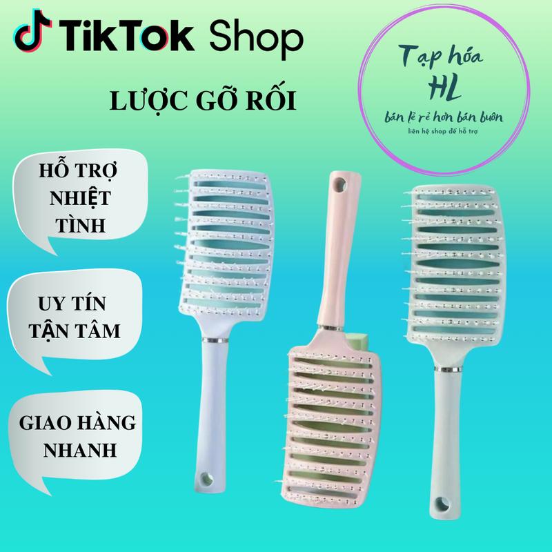 [ MÀU NGẪU NHIÊN ] LƯỢC GỠ RỐI TÓC NHỰA ABS DẺO DAI THIẾT KẾ VÒNG CUNG LÀM XOAN TẠO KIỂU MASSAGE GỠ RỐI TÓC 0