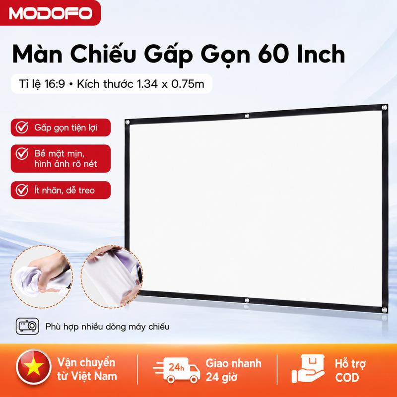 Màn Chiếu 60 Inch 16:9 MODOFO，Gấp Gọn Chống Nhăn, Dễ Treo, Biến Phòng Khách Thành Rạp Phim