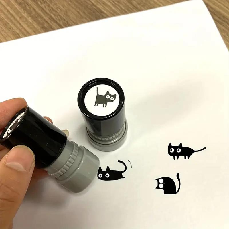 Cat Pattern Stamp, 1 Count Cute Cat Stamp, 1 Box Lovely Cat Stamp for DIY Scrapbooking, Journaling, Gift Wrapping, Greeting Cards 3