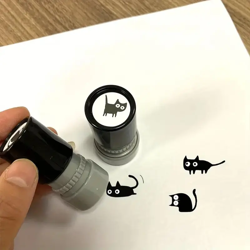 Cat Pattern Stamp, 1 Count Cute Cat Stamp, 1 Box Lovely Cat Stamp for DIY Scrapbooking, Journaling, Gift Wrapping, Greeting Cards 3