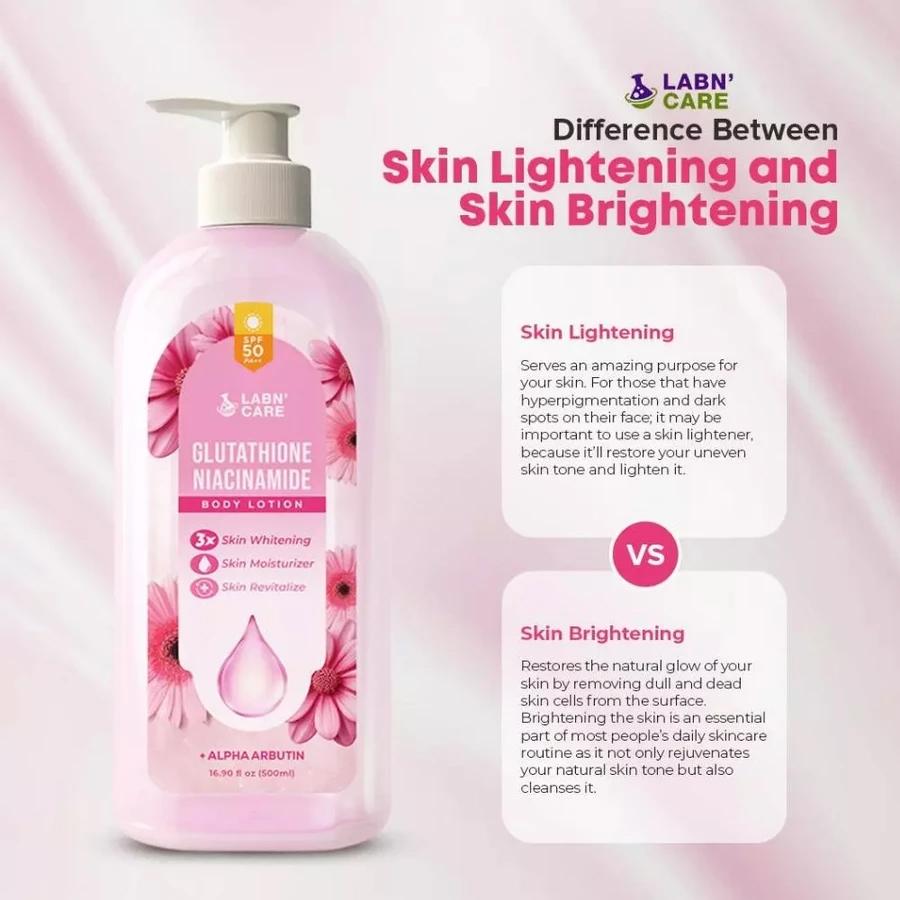 glutathione swanson Labn' Care Glutathione Niacinamide Body Lotion 200ml-500ML With SPF50 PA++  3X Skin Whitening