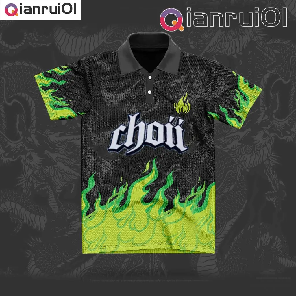 Oversized Retro Streetwear Jersey - EDISI ELEMENT 2024 CHOII RED GREEN POLO shirt