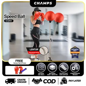 CHAMPS Speed Ball CH-SPD1 – Punching Boxing Samsak Tinju Portable Adjustable Alat Latihan Pukulan & Kecepatan Cardio + Free Sarung Tinju & Pompa