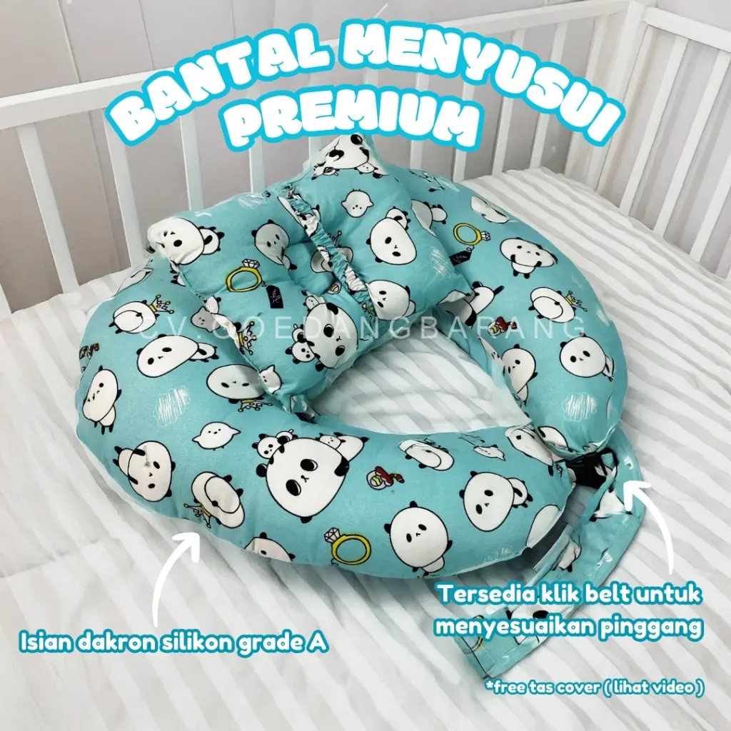 Bantal Menyusui Jumbo Free Bantal Tangan | Bantal menyusui Dilengkapi Belt | Bantal Menyusui Free Tas Cover | Bantal ibu Menyusui ASI