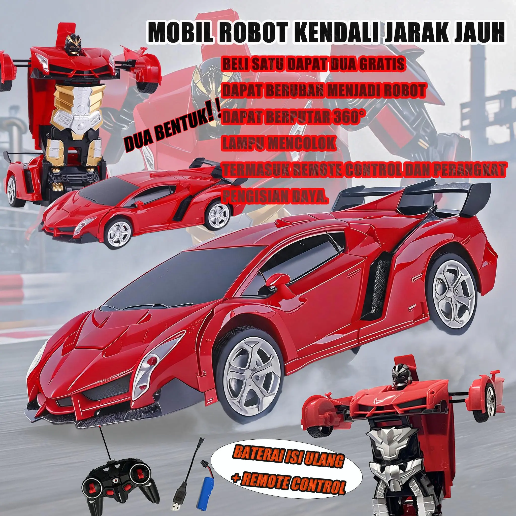 1:18 Rc baterai isi ulang Mobil Remote Control Mobil Olahraga Mobil Robot Transformasi/Mainan Mobil Remote Control/Rc Mobil Remote Control Transformasi Robot