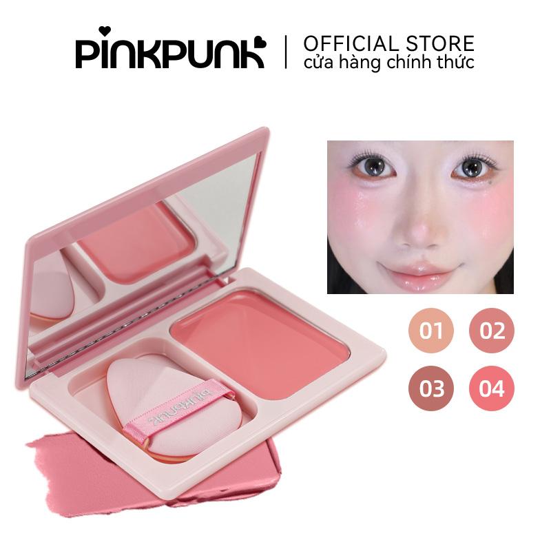 (COD)Phấn má hồng PinkPunk đơn sắc làm sáng da trang điểm tự nhiên chất phấn mịn lì 4 màu tùy chọn