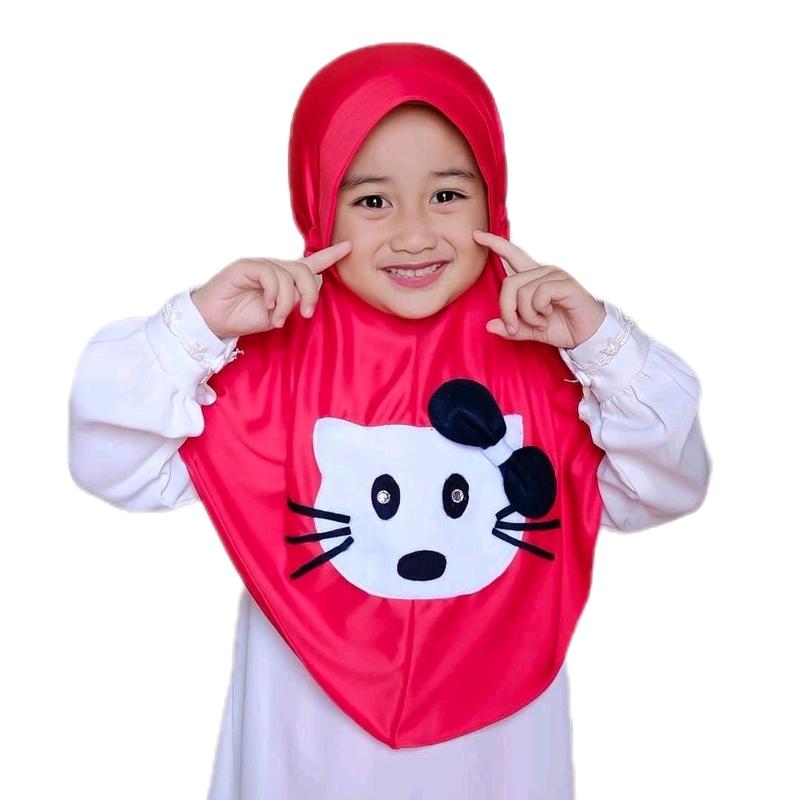 Jilbab Anak Perempuan Kerudung Anak Perempuan PAUD Jilbab Anak TK Terbaru Motif Hello Kitty Muslim Nyaman - Instan 0