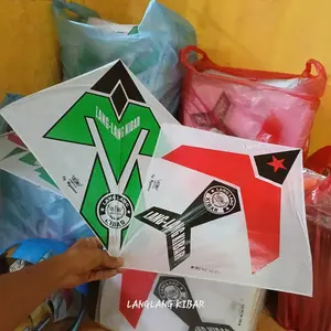 LAYANG LAYANG LAYANGAN SUKOI SUPER 2WARNA DOUBLE LILITAN (motif random) by LLK PRODUCTION