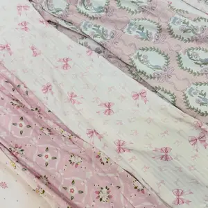 Daster Swing dengan Desain Bunga lucu dan Pita Warna Pink nuansa Putih