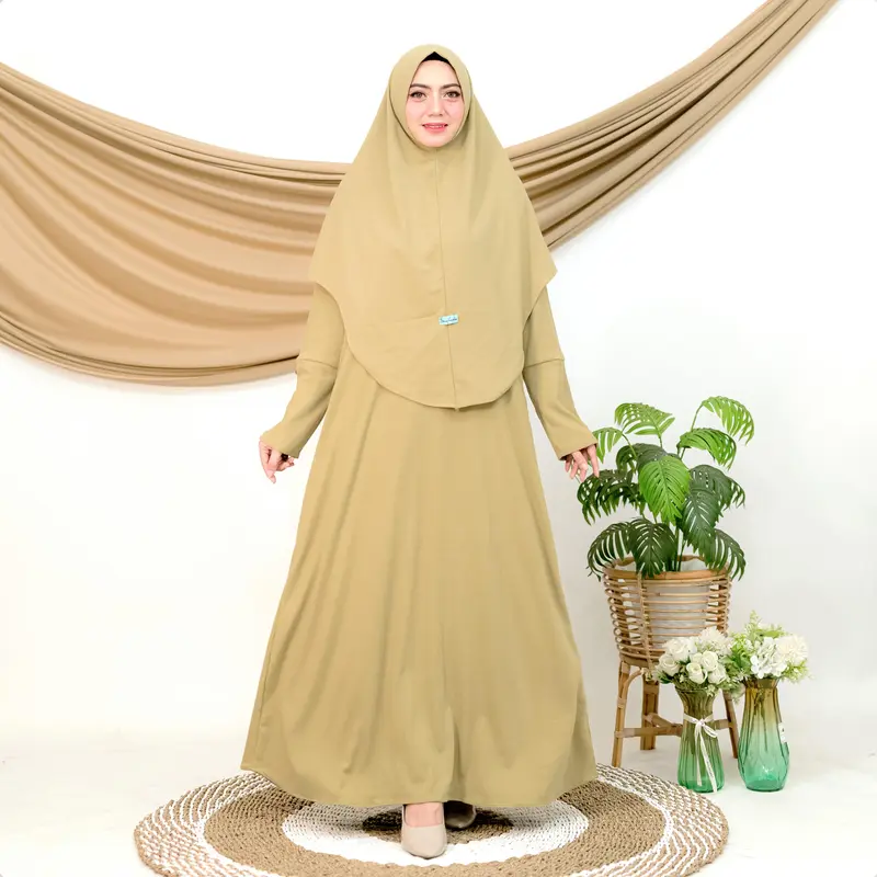 Soraya Gamis Set Hijab Bahan Knit Premium Elegant Tidak Nerawang Dan Anti Panas 5