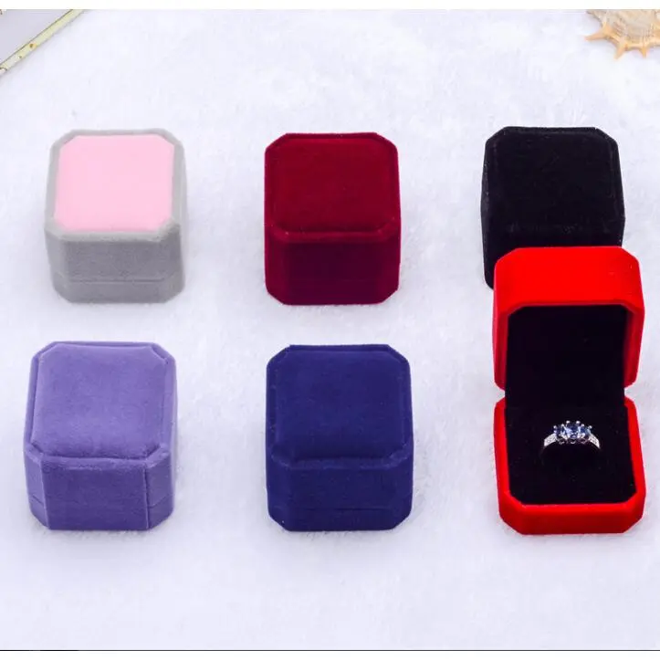 Hộp Đựng Nhẫn Nhung Đỏ Hình Vuông, Hộp Đựng Trang Sức, Hộp Sắp Xếp Quà Tặng, Bông Tai, Hộp Đóng Gói, Hộp Đựng Di Động 4