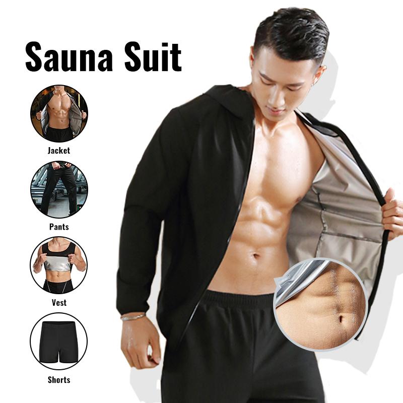 Product Introduction of PaoBoo Men Sauna Suit Fitness Sweat Suit Sports Exercise Sweating Sportswear Men Gym Jogging Running With Reflective Stripe 34