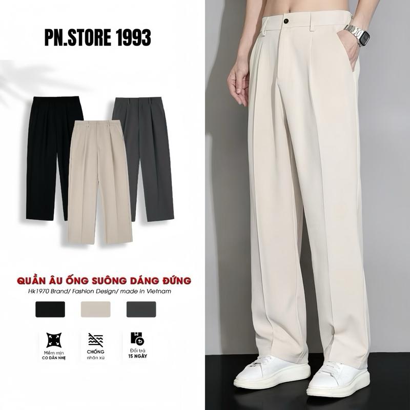 PN.Store 1993 Quần Âu Nam Ống Đứng Cạp Chun Lưng Cao Form Dáng Suông Hàn Quốc…