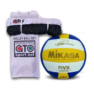 Bola Voli 1 Set Dengan Net GTO Volly Volley Ball Training Match Official Size 5 Outdoor