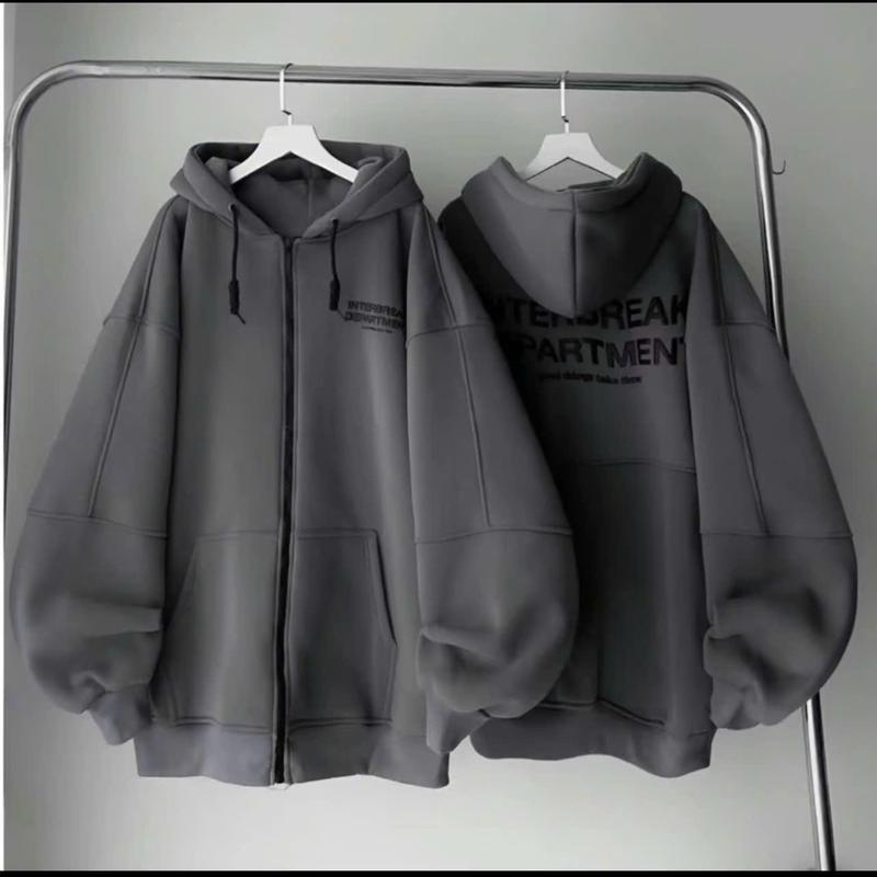 Áo Khoác Nam Nữ Interbreak - Chất Nỉ POLY In Chữ Có Nón Túi Lớn Form Rộng Chống Nắng ,Cản Gió Cực Đẹp