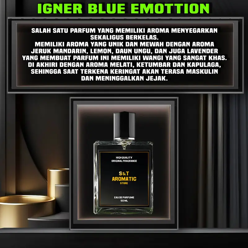 IGNER BLUE EMOTTION - Parfume High Quality Original Fragrance ( Ketahanan 12 Jam ) 1