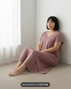 Bigissimo In Cotton - Abbely Atasan Casual Panjang Nyaman Jumbo Bigsize