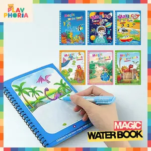 Buku Mewarnai Ajaib Magic Water Book Pen Spidol Air Buku Gambar Warna Mainan Edukasi Anak Coloring Books