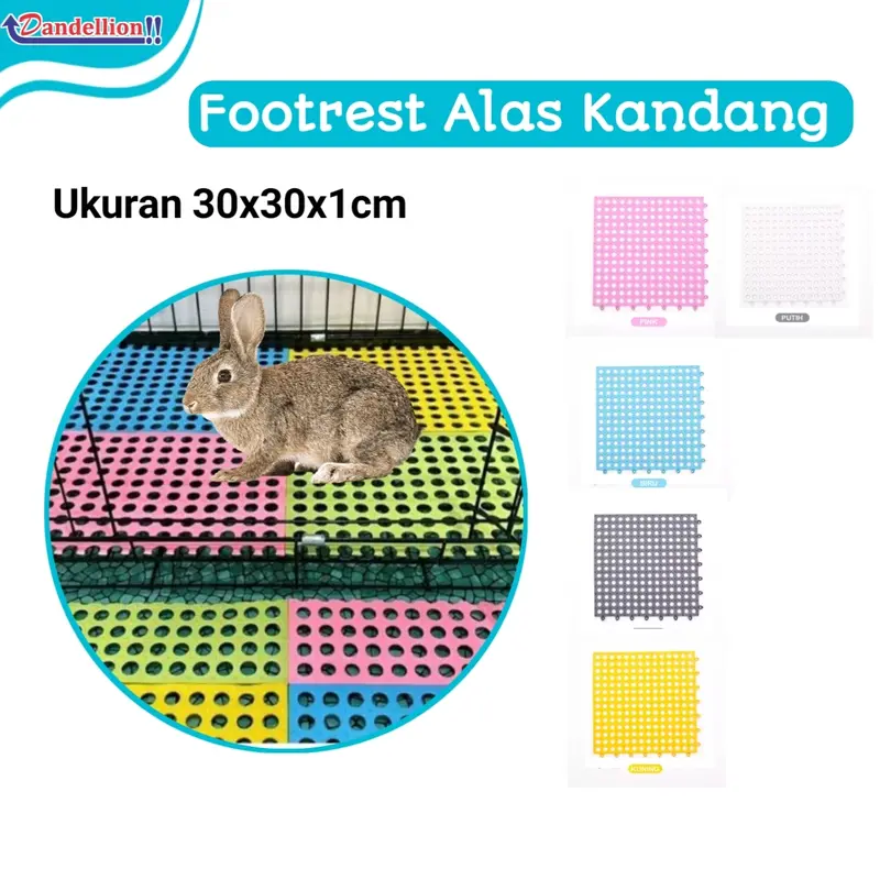 Alas Kandang hewan plastik 30x30x1 | Footrest alas kandang kelinci, marmut, kucing 0