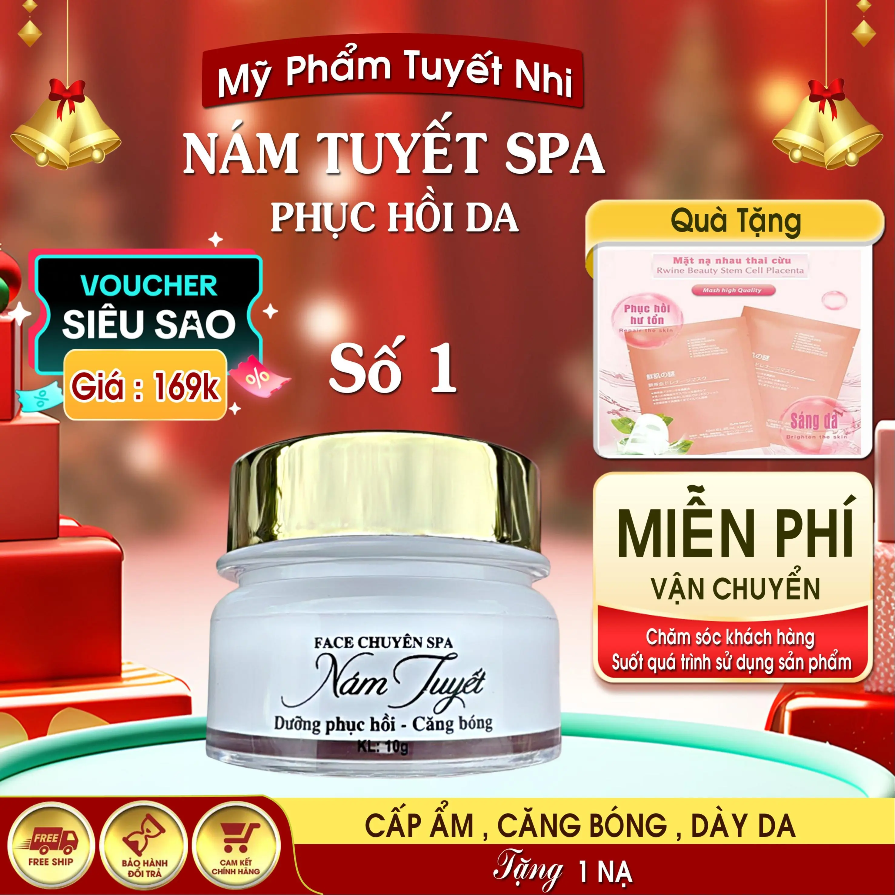 NÁM TUYẾT KEM SPA 10 gr ( TRẮNG ) - Hỗ trợ mờ nám , thâm , sạm , trắng sáng da , se khít lỗ chân lông . Làm Đẹp Da Skincare