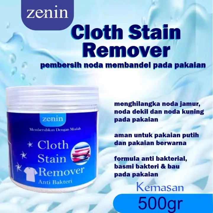 Zenin Cloth Stain Remover 500gr Anti Bakteri - Pembersih Noda Pakaian Efektif dan Mudah untuk Kesehatan Pakaian Anda