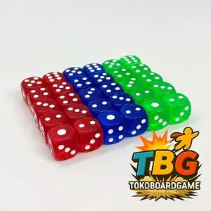 High Quality 12 mm Translucent Dice - Dadu D6 Translucent
