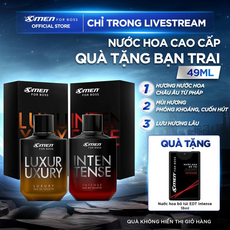 [COMBO MUA 1 TẶNG 1] Nước Hoa EDT Xmen for Boss 49ml Intense/Luxury/Motion + Tặng Nước Hoa bỏ túi EDT 18ml Intense