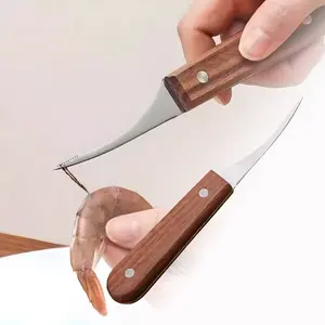 Pisau Dapur Pembersih Kotoran Pengupas Kulit Udang Lobster Stainless Steel Serbaguna