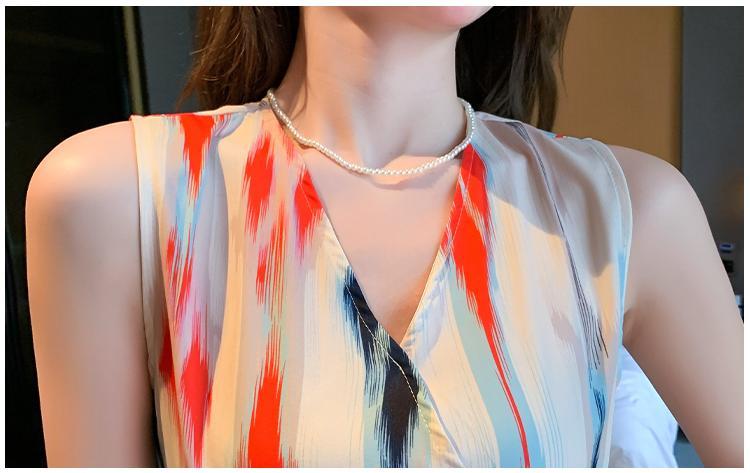 Product Introduction of Áo Jumpsuit Quần Đi Kỳ Nghỉ Và Văn Phòng, Hàng Mới Về, Phong Cách Hàn Quốc, Thời Trang, Thanh Lịch, Vải Voan In Hình, Không Tay, Cạp Cao, Mỏng Vừa Vặn, Có Thắt Lưng, Quần Ống Rộng, Bộ Nữ, Hợp Xu hướng, Thích Hợp Cho Mùa Hè Voi Kem set a 17