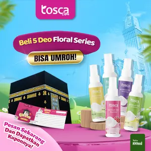 PAKET 5pcs TOSCA Natural Deodorant Spray 100ml Deodorant Tawas Floral Series Mencegah Bau Ketiak Non Alkohol