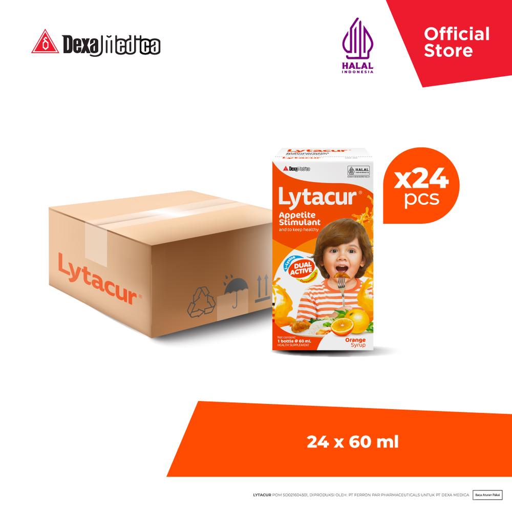 Lytacur Sirup Rasa Jeruk 60 ml (x24) | Suplemen Vitamin Nafsu Makan Anak Aktif Sehat Tumbuh Kembang