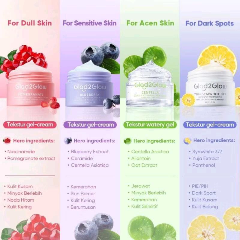 Glad2Glow moisturizer / pelembab glad2glow all varian 30mil 0