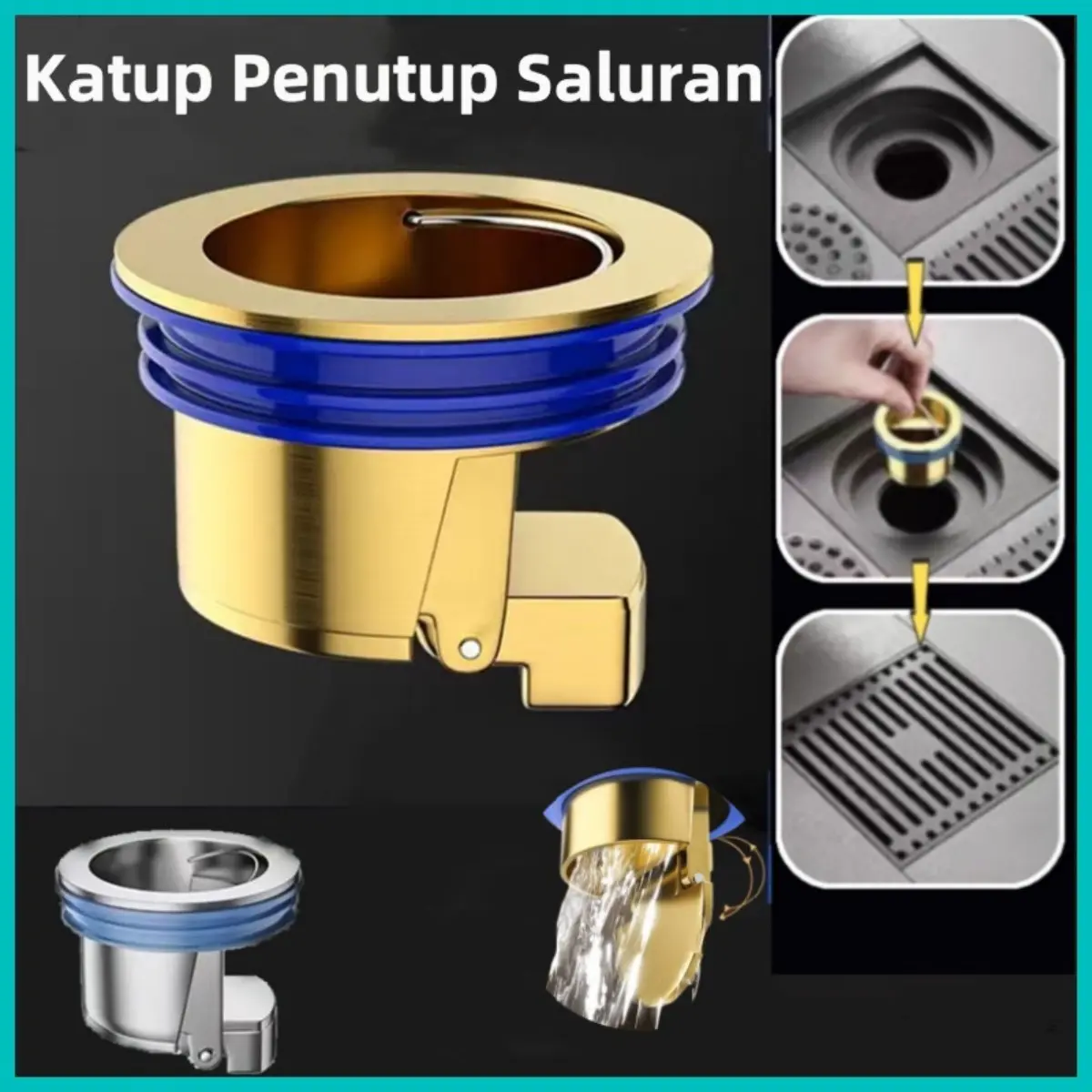 Katup Penutup Saluran Air Wastafel Dapur Floor Drain Penutup Saluran Air Tutup Floor Dapur Kamar Mandi Anti Serangga Bau Anti Karat