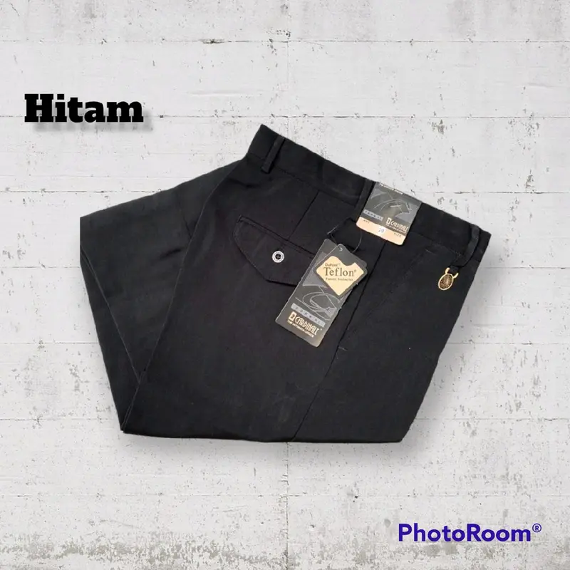 Celana formal pria standar kerja hitam dan warna 27-38 Kantor Slimfit Panjang Katun Casual 4